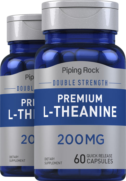 L-Theanine,  200 mg 60 Gélules à libération rapide 2 Bouteilles