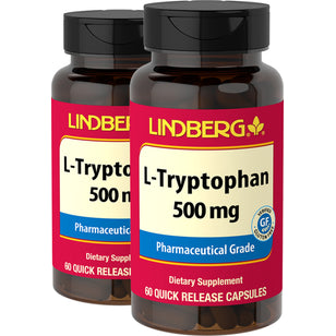 L-Tryptophan, 500 mg, 60 Quick Release Capsules, 2  Bottles
