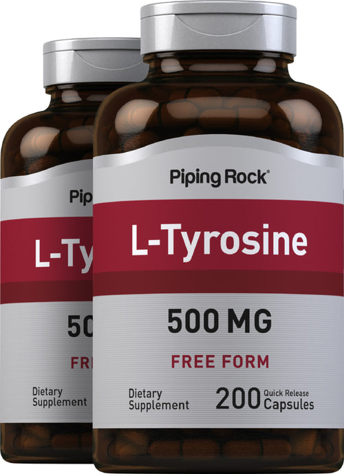 L-Tyrosine, 500 mg, 200 Quick Release Capsules, 2  Bottles