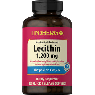 Lecithin- IKKE-GENMODIFICERET 1200 mg 120 Softgel for hurtig frigivelse     
