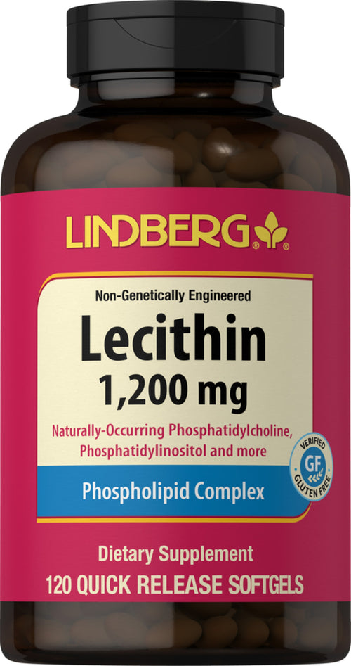 Lecitina - NON GMO 1200 mg 120 Capsule in gelatina molle a rilascio rapido     