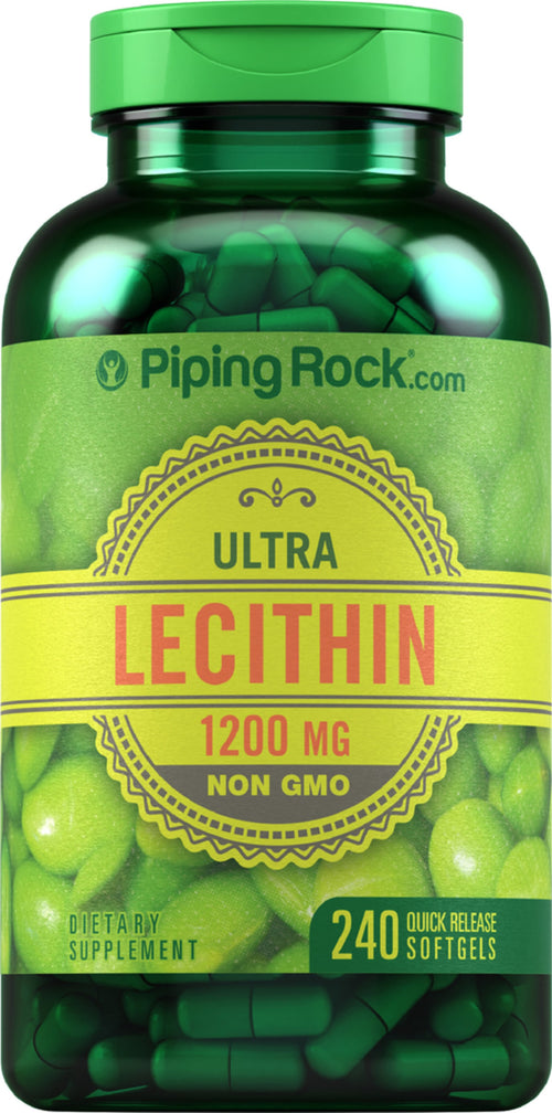 Lesitiini – ei muuntogeenistä 1200 mg 240 Pikaliukenevat geelit     