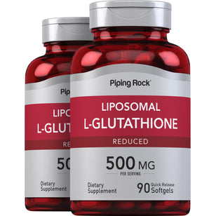 Liposomal L-Glutathione (Reduced), 500 mg (per serving), 90 Quick Release Softgels, 2  Bottles