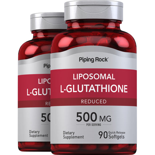 L-Glutathion liposomal (réduit) 500 mg (par portion) 90 Capsules molles à libération rapide 2 Bouteilles  
