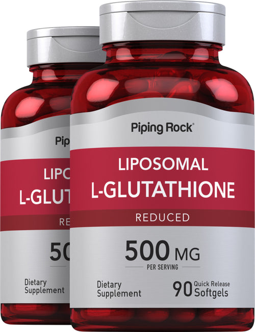 L-Glutathion liposomal (réduit) 500 mg (par portion) 90 Capsules molles à libération rapide 2 Bouteilles  