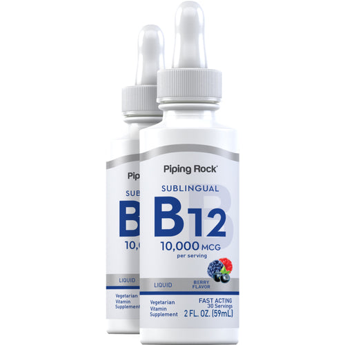Vitamine B-12 liquide , 10,000 mcg 2 onces liquides 59 ml Compte-gouttes en verre 2 Sulfate d'agmatine
