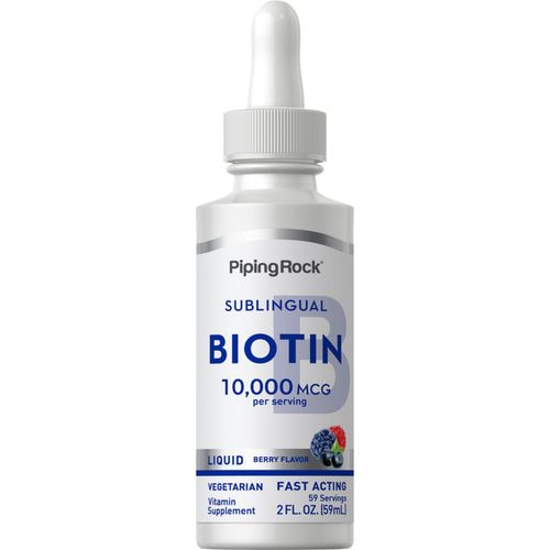 Liquid Biotin, 10,000 mcg, 2 fl oz (59 mL) Bottle