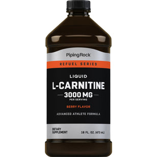 リキッドL-カルニチン（ナチュラルベリー） 3000 mg (1 回分) 16 fl oz 473 mL スポイト ボトル  