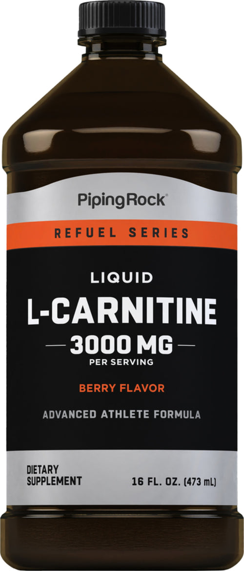 Flydende L-carnitin (naturlig bær) 3000 mg (pr. dosering) 16 fl oz 473 ml Pipetteflaske  