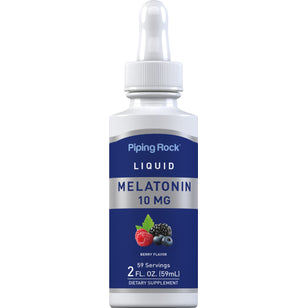 Mélatonine Liquide 10 mg 2 onces liquides 59 mL Compte-gouttes en verre    
