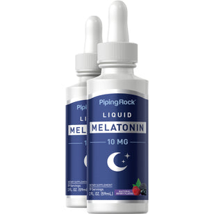 Mélatonine Liquide 10 mg,  2 onces liquides 59 ml Compte-gouttes en verre 2 Compte-gouttes en verre