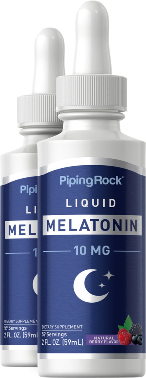 Mélatonine Liquide 10 mg,  2 onces liquides 59 ml Compte-gouttes en verre 2 Compte-gouttes en verre