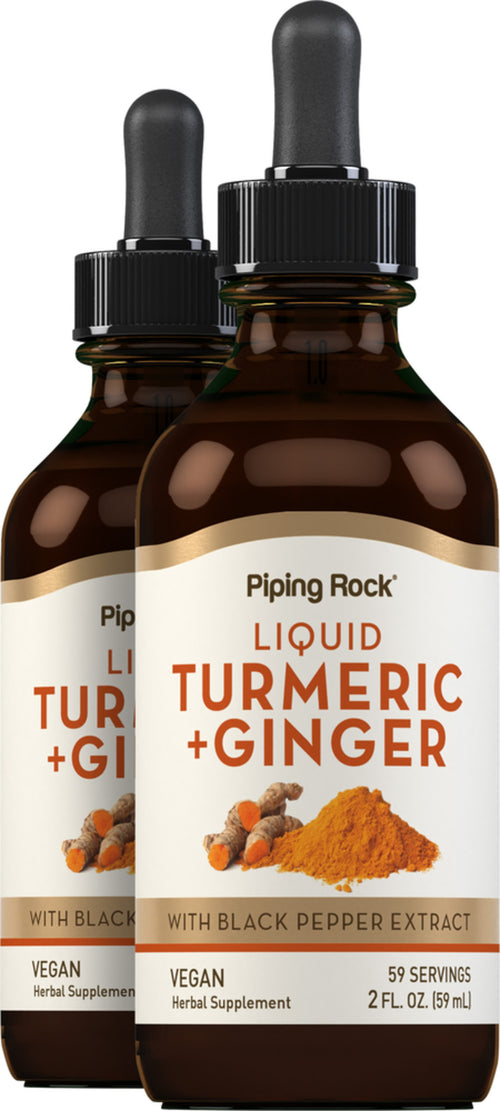 Liquid Turmeric Plus Ginger, 2 fl oz (59 mL) Dropper Bottle, 2  Dropper Bottles