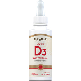 Vitamina D3 líquida  5000 IU 2 fl oz 59 mL Frasco con dosificador  