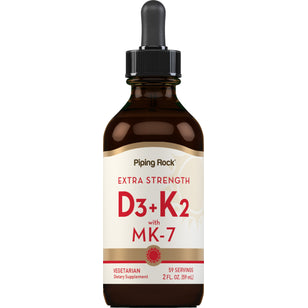 Vitamin D3 & K-2 for ekstra styrke 2 fl oz 59 ml Pipetteflaske    