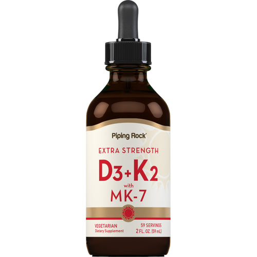 Ekstra jaki vitamin D3 i K-2 2 fl oz 59 mL Bočica s kapaljkom    