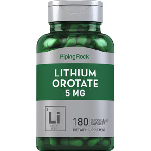 Orotato de lítio  5 mg 180 Cápsulas de Rápida Absorção     