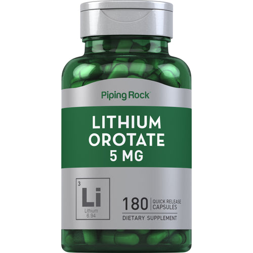 Lithium Orotate 5 mg 180 แคปซูลแบบปล่อยตัวยาเร็ว     