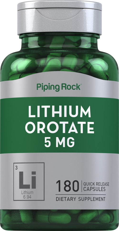Lithium Orotate 5 mg 180 แคปซูลแบบปล่อยตัวยาเร็ว     