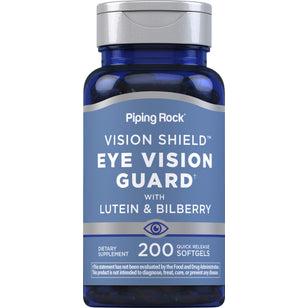 Lutein Bilberry Eye Vision Guard + Zeaxanthin, 200 Quick Release Softgels Bottle