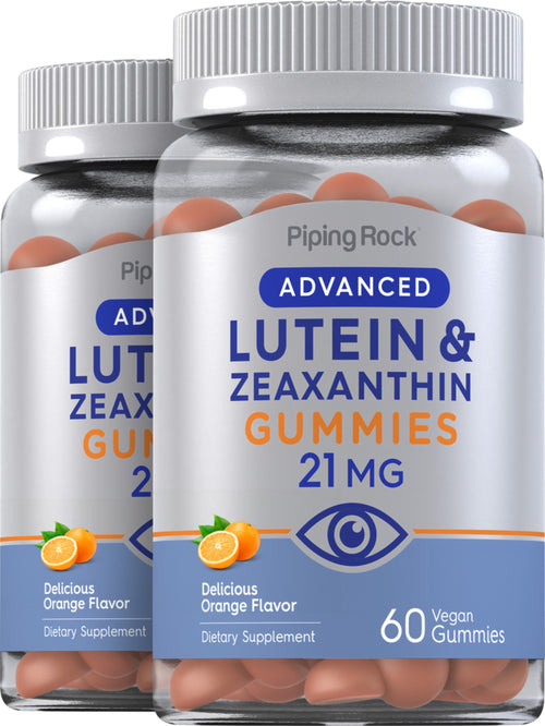 Lutein + tseaksantin (Naturlig orange) 21 mg (pr. dosering) 60 Veganske vingummier 2 Flasker   