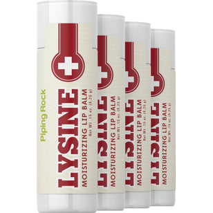 Lysine Lip Balm, (4 pack), 0.15 oz (4.25 g) Tube