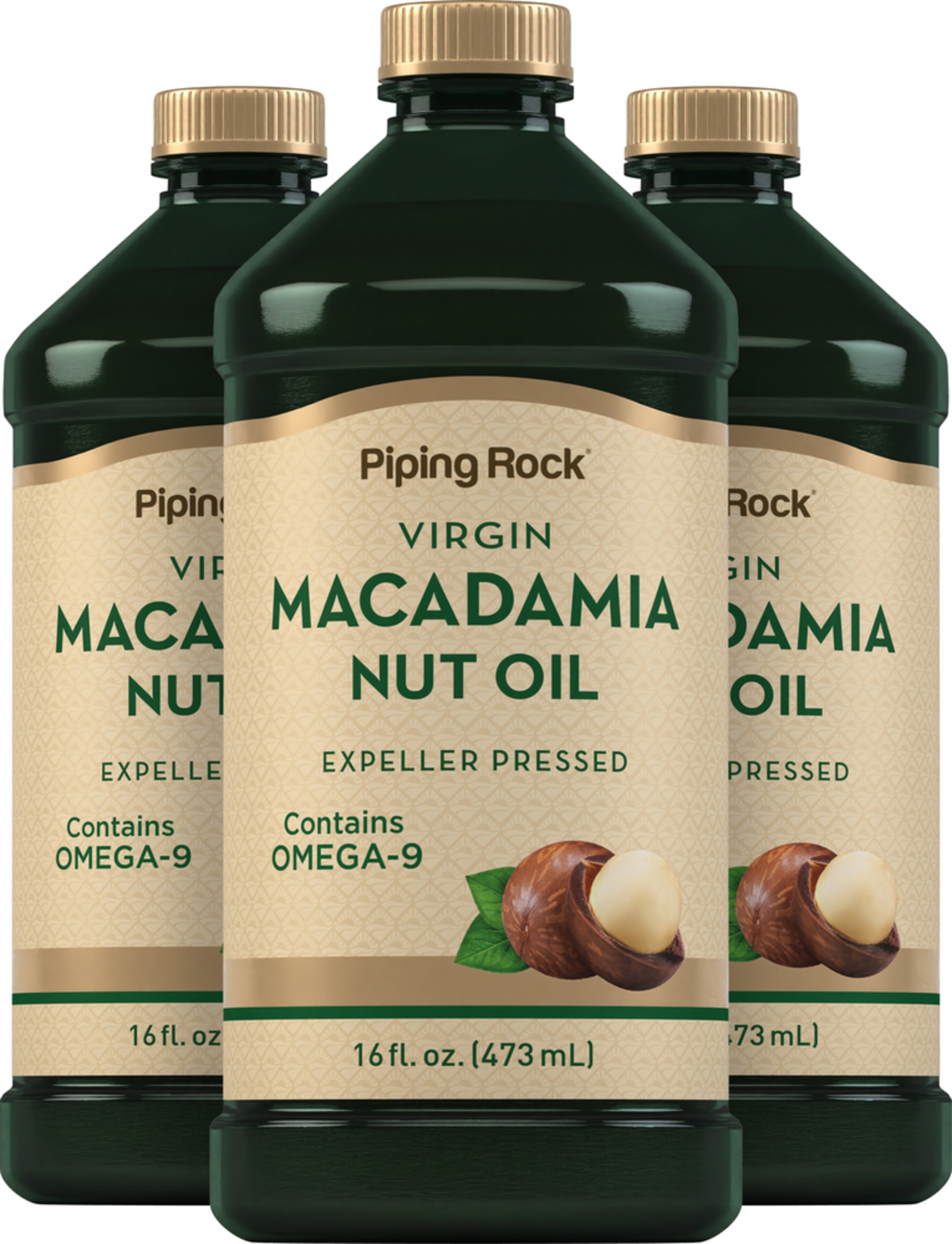 Macadamia Nut Oil, 16 fl oz (473 mL) Bottles, 3 Bottles