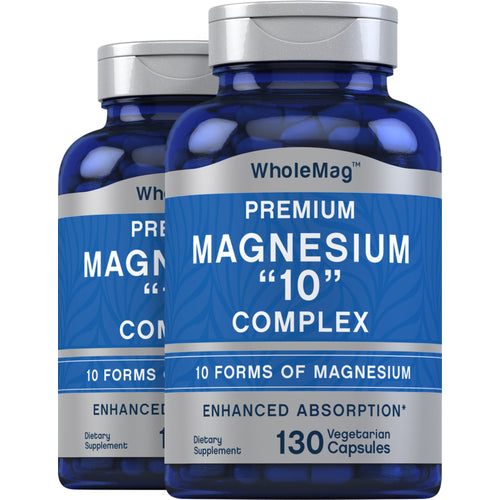 Magnesium "10" Complex, 130 Vegetarian Capsules, 2  Bottles