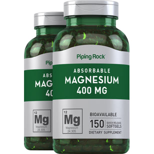 Magnesium, 400 mg, 120 Quick Release Softgels, 2  Bottles