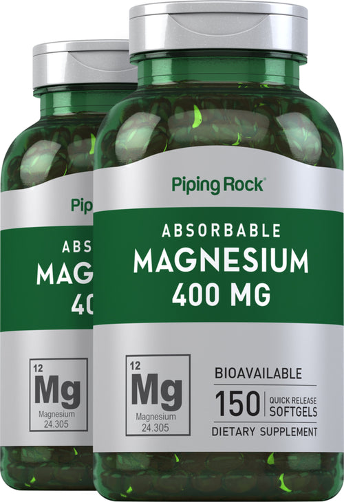 Magnesium, 400 mg, 150 Quick Release Softgels, 2  Bottles