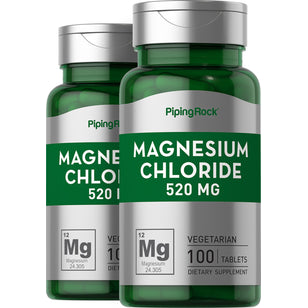 Chlorure de Magnésium ,  520 mg 100 Comprimés 2 Bouteilles