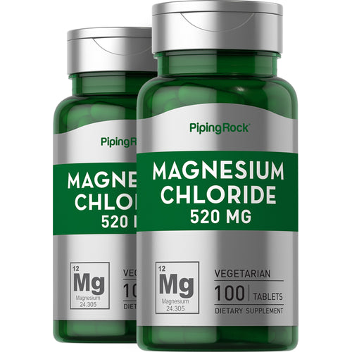 Chlorure de Magnésium ,  520 mg 100 Comprimés 2 Bouteilles