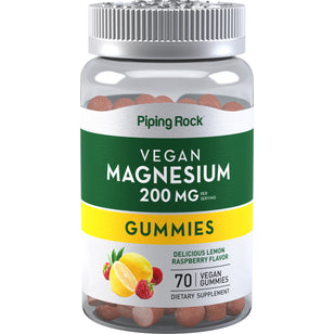 Magnesium (Delicious Lemon Raspberry), 70 Vegan Gummies Bottle