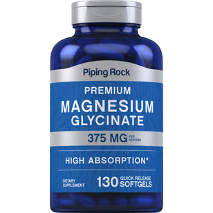 Magnesium Glycinate, 375 mg (per serving), 130 Quick Release Softgels