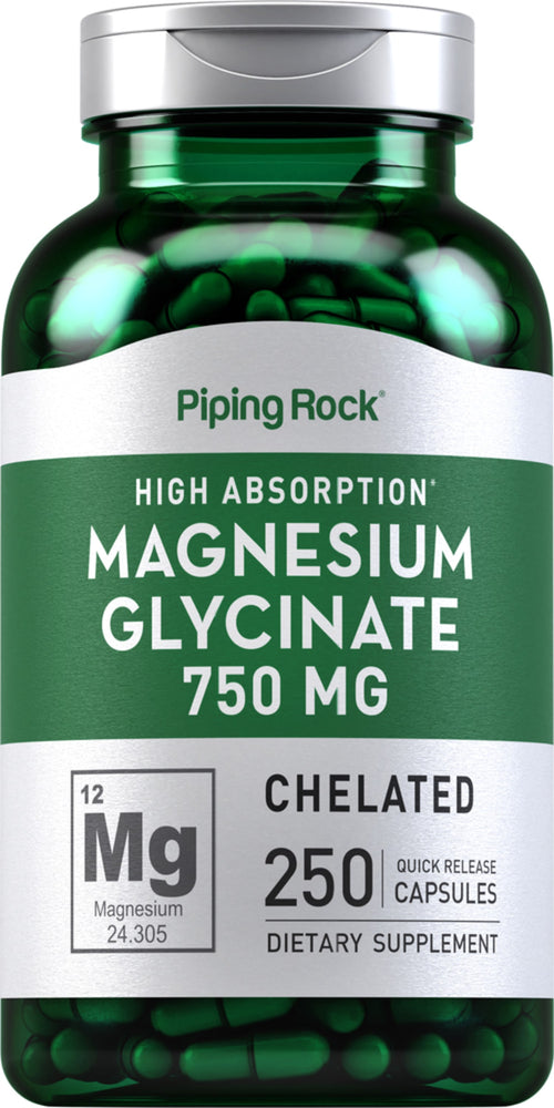 Magnesium Glycinate, 750 mg, 250 Quick Release Capsules Bottle