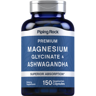 Glicinato de magnesio + Ashwagandha,  150 Cápsulas vegetarianas