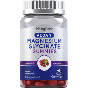Glycinate de magnésium (raisin naturel),  60 Gommes végans