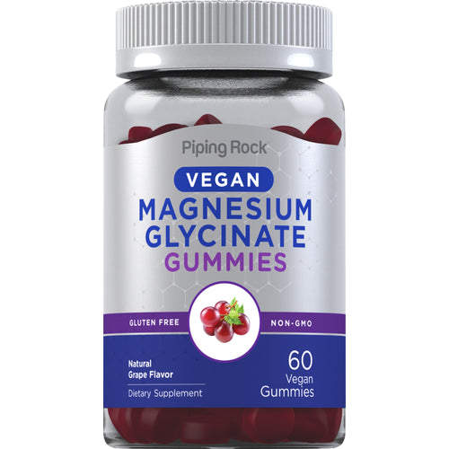 Glycinate de magnésium (raisin naturel),  60 Gommes végans