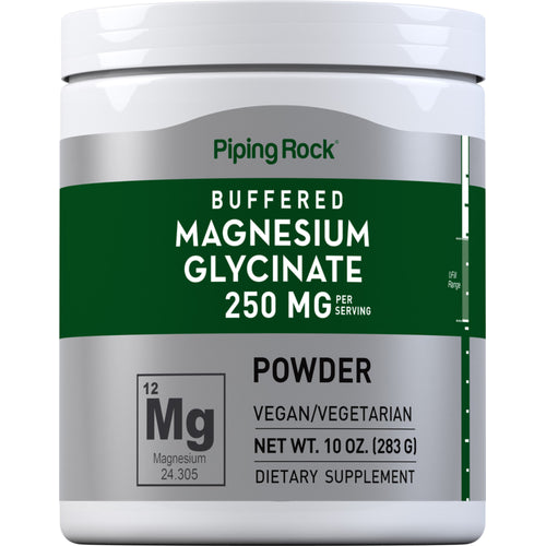 Magnesiumglycinat-Pulver 250 mg (pro Portion) 10 oz 283 g Flasche  