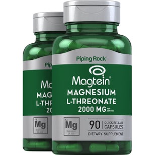 Magnesium L-Threonate Magtein, 90 Quick Release Capsules, 2  Bottles
