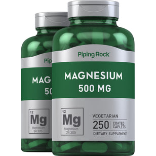 Magnesium Oxide, 500 mg, 250 Coated Caplets, 2  Bottles