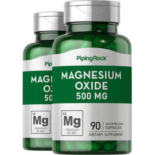 Oxyde de magnésium,  500 mg 90 Gélules à libération rapide 2 Bouteilles