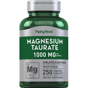 Magnesiumtaurat (pr. dosering) 1000 mg (pr. dosering) 250 Overtrukne kapsler     