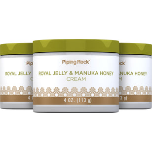 Manuka Honey Cream with Royal Jelly, 4 oz (113 g) Jar, 3  Jars