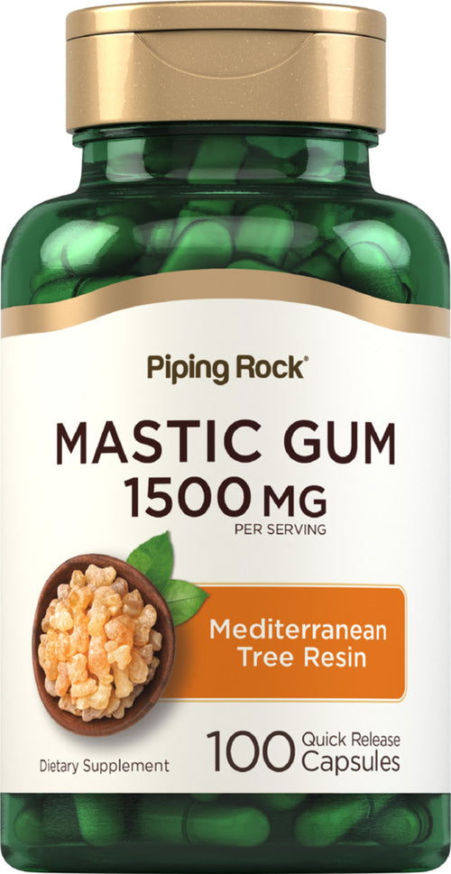 Mastic-tyggegummi 1500 mg (pr. dosering) 100 Kapsler for hurtig frigivelse     