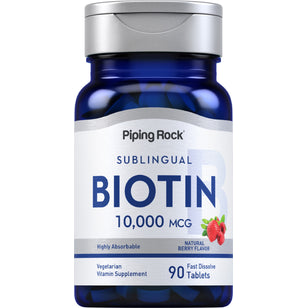 Max Biotin 10,000 mcg 90 Hurtigoppløselige tabletter     
