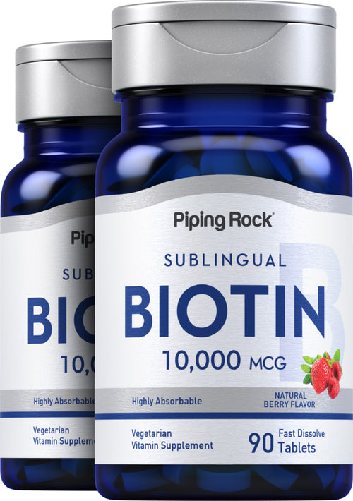 Max Biotin, 10,000 mcg, 90 Fast Dissolve Tablets, 2  Bottles