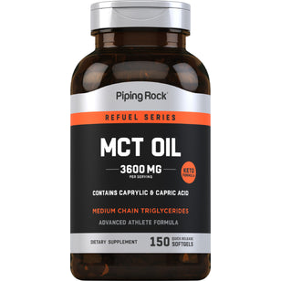 Aceite de MCT (triglicéridos de cadena media) 3600 mg (por porción) 150 Cápsulas blandas de liberación rápida     