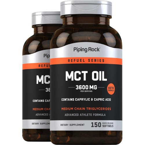 MCT Oil, 3600 mg (per serving), 150 Quick Release Softgels, 2  Bottles