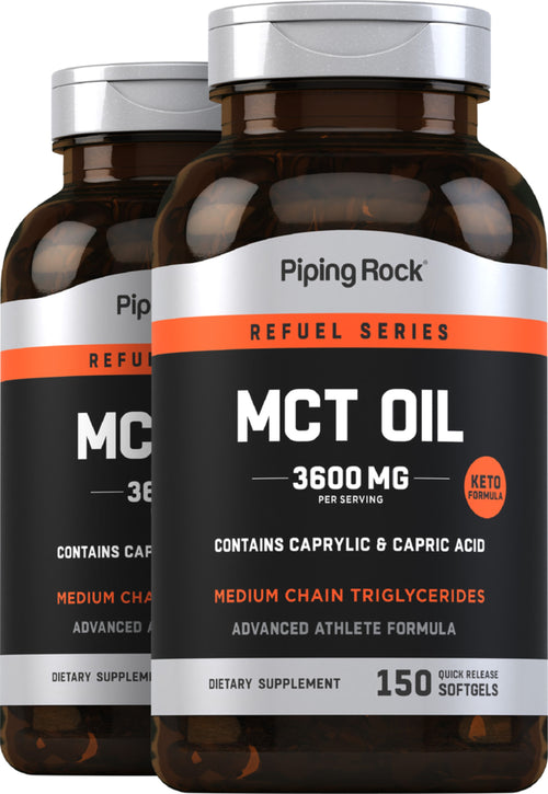 MCT Oil, 3600 mg (per serving), 150 Quick Release Softgels, 2  Bottles